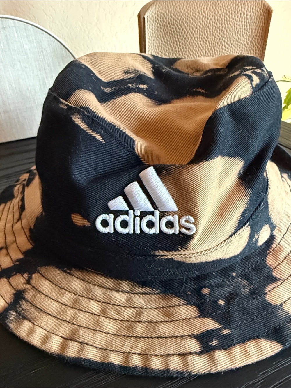 adidas Tie-Dye Bucket Hat — Black & Tan Swirl - Picture 2 of 4